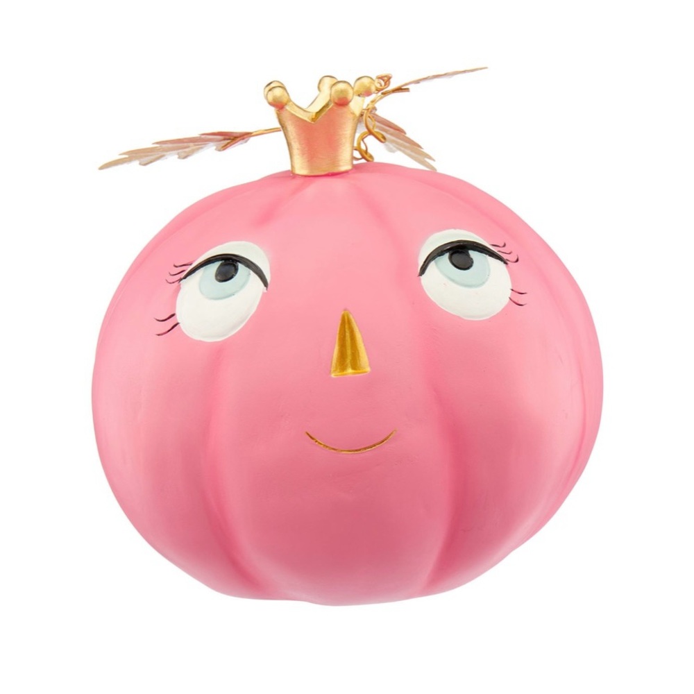 Glitterville inspired Pink Pumpkin with Gold Crown Decor
